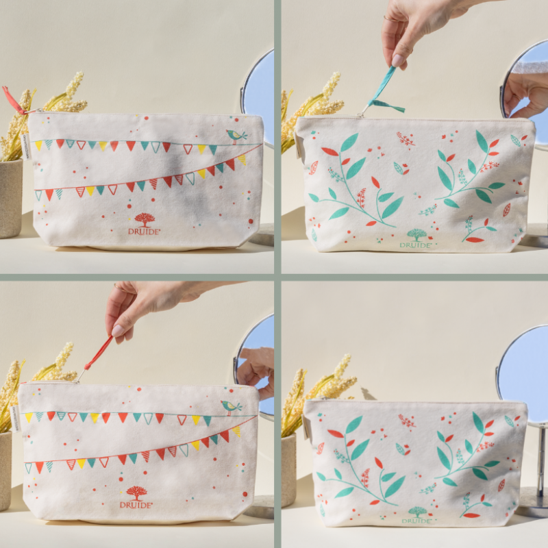 Trousse de toilette en coton bio Grand format