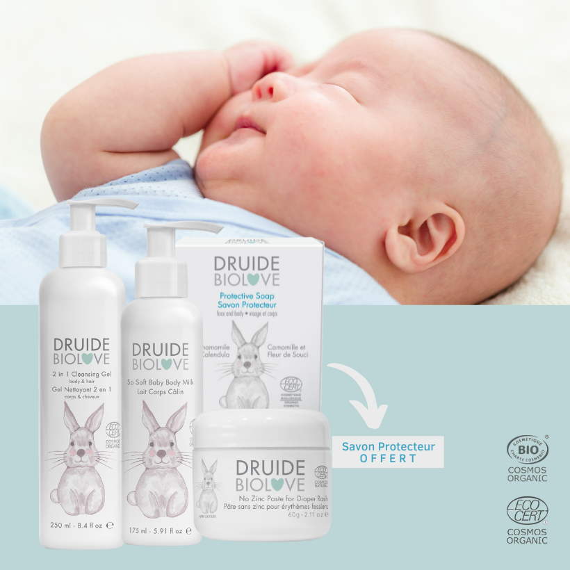 Coffret naissance vegan bébé – soins naturels peau fragile nourrisson