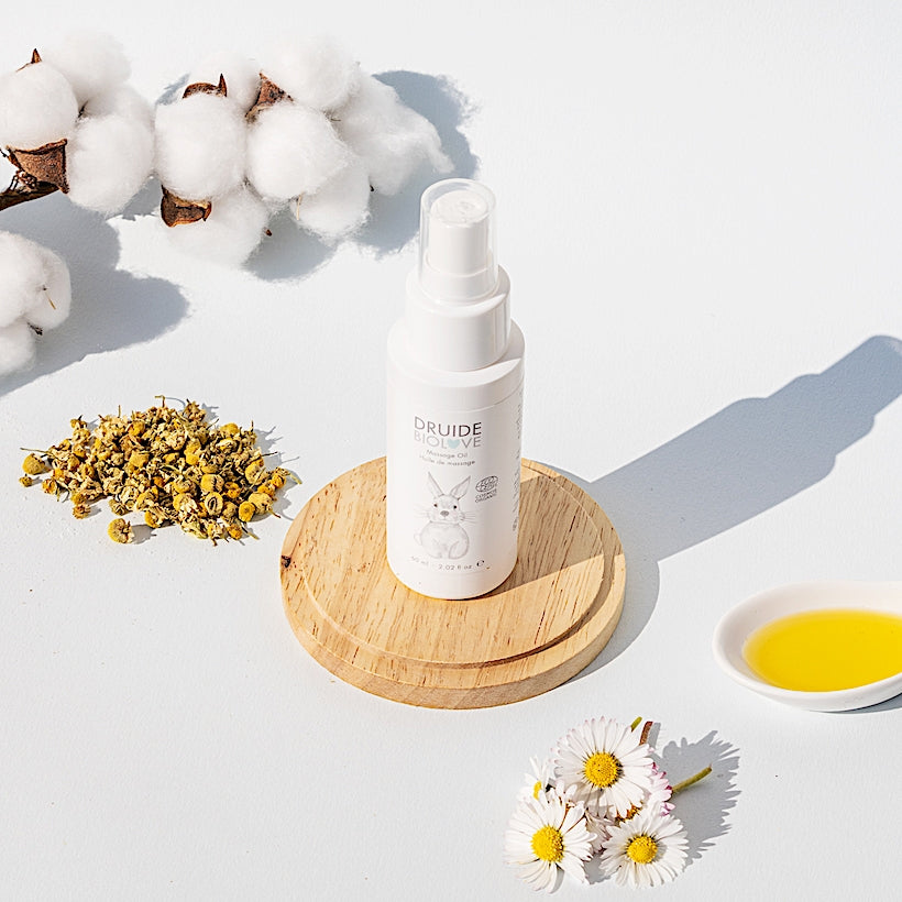 Huile de massage bio bébé et enfant - Druide BioLove