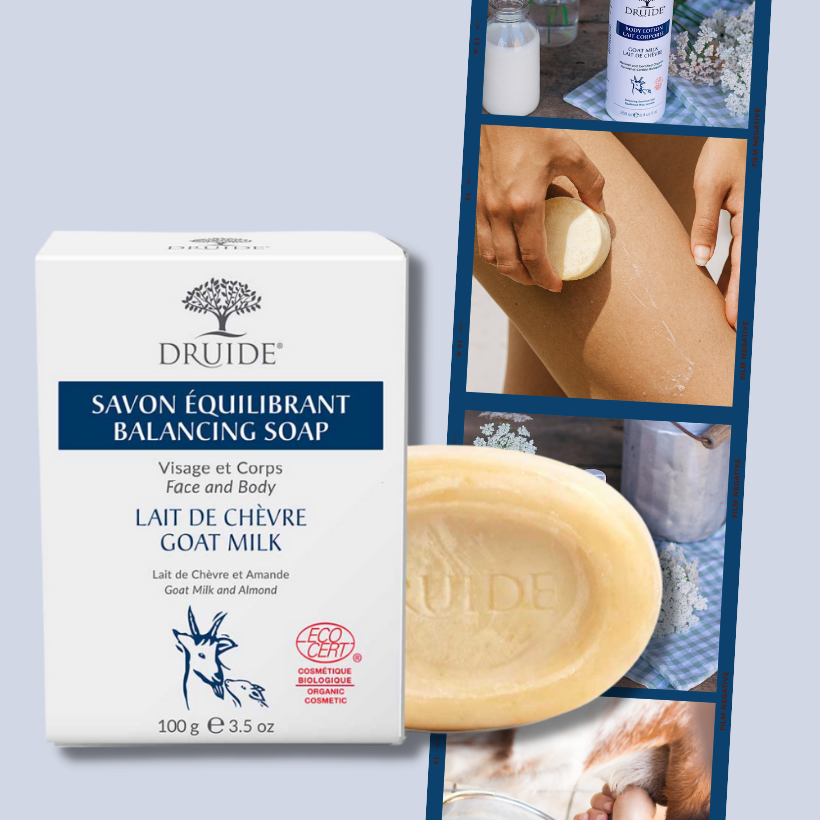 Savon solide bio équilibrant au lait de chèvre, pour peau sèche - Laboratoires Druide