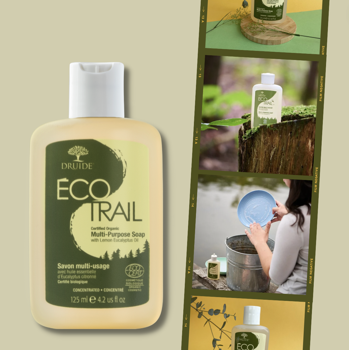 Savon multi-usage bio, écologique à l'eucalyptus citronné - Druide EcoTrail