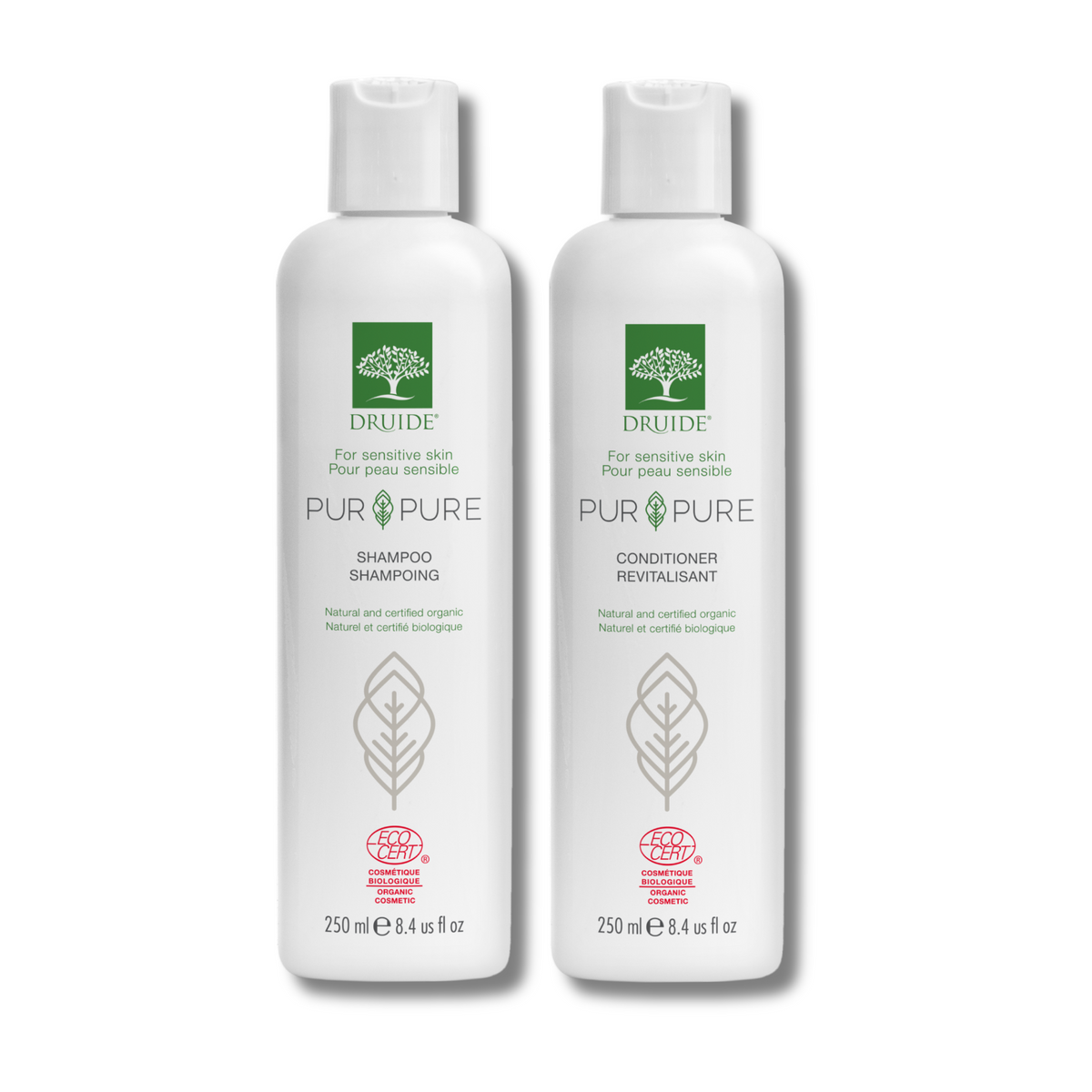 Shampoing & Après Shampoing bio sans parfum, hypoallergénique - Laboratoires Druide Pur&Pure