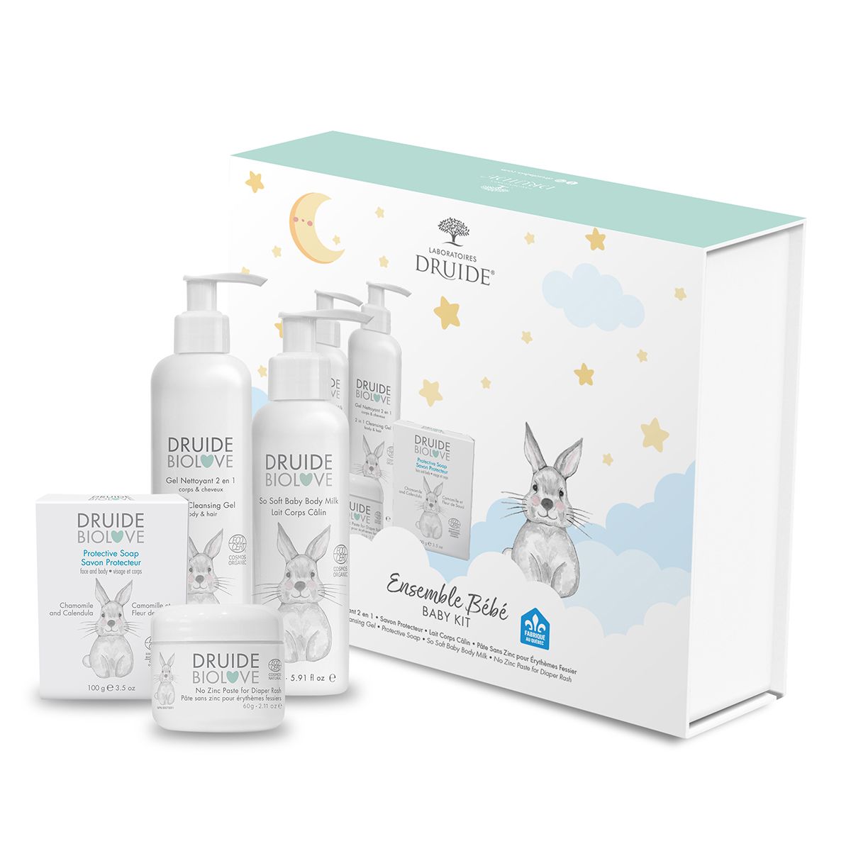 Coffret naissance bio Druide – 4 soins hypoallergéniques pour bébé