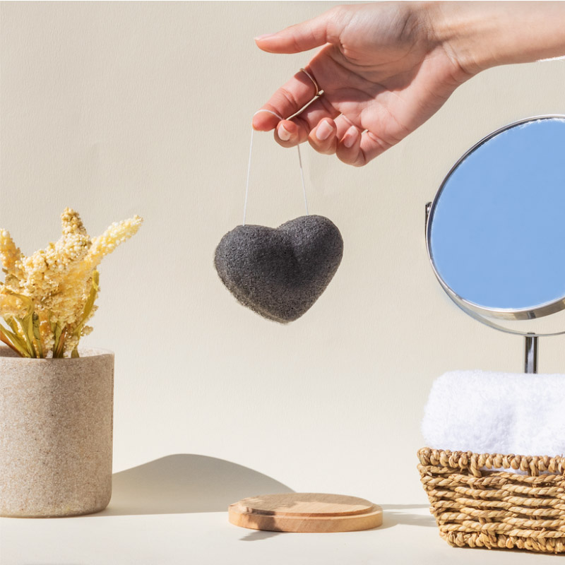 Éponge Konjac et Charbon de Bambou Purifiant - Druide