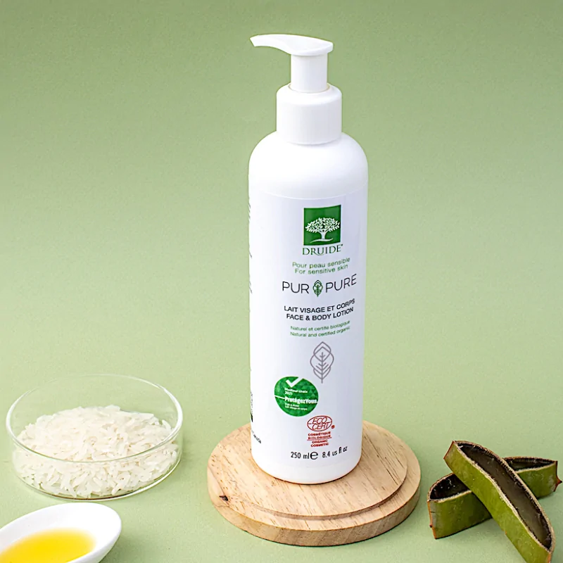 Lait corps et visage Pur Pure Druide, bio et hypoallergénique, sans parfum