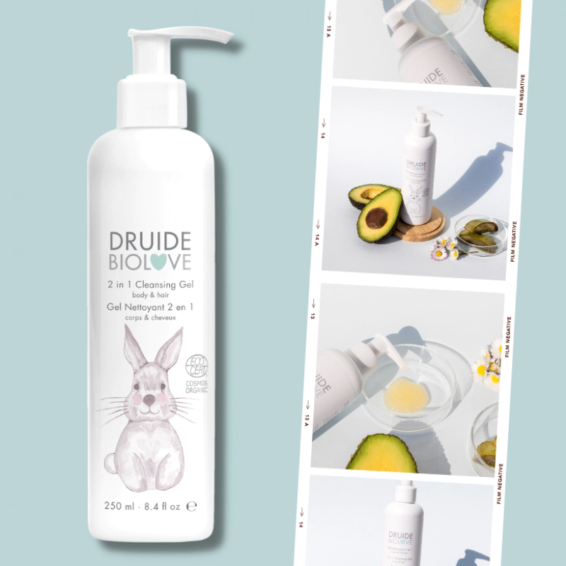 Gel nettoyant bio Druide Bébé, corps et cheveux